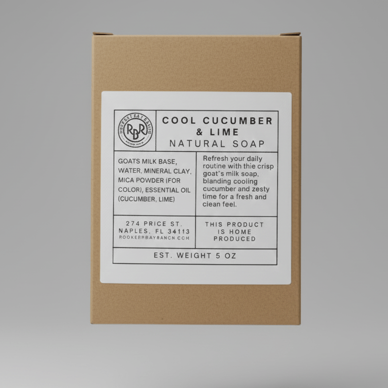 Cool Cucumber & Lime Natural Soap | 5oz - Rookery Bay Ranch Candles and Soaps