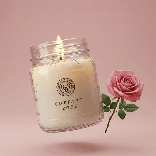 Cottage Rose Soy Candle | 8oz - Rookery Bay Ranch Candles and Soaps