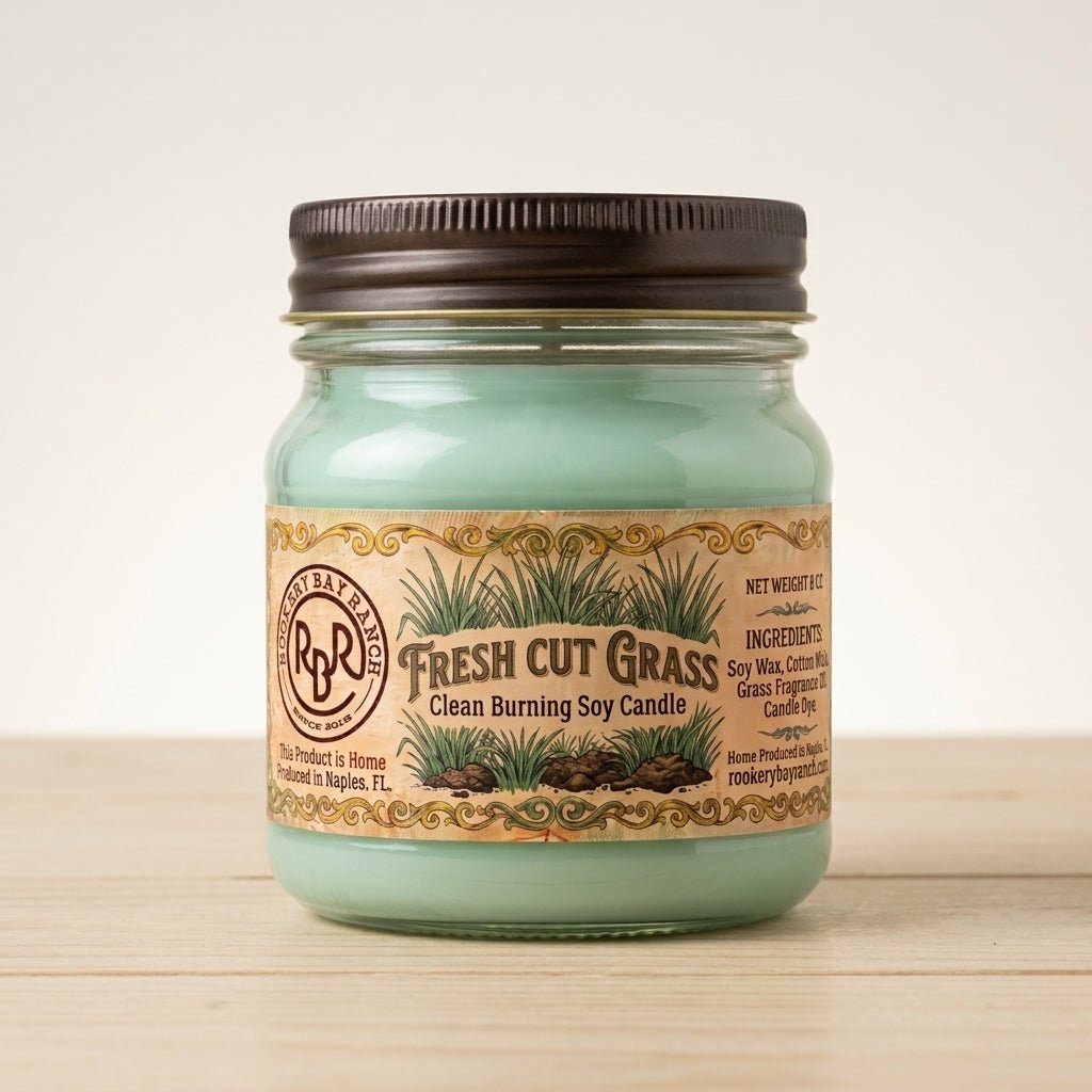 Fresh Cut Grass Soy Candle | 8oz - Rookery Bay Ranch