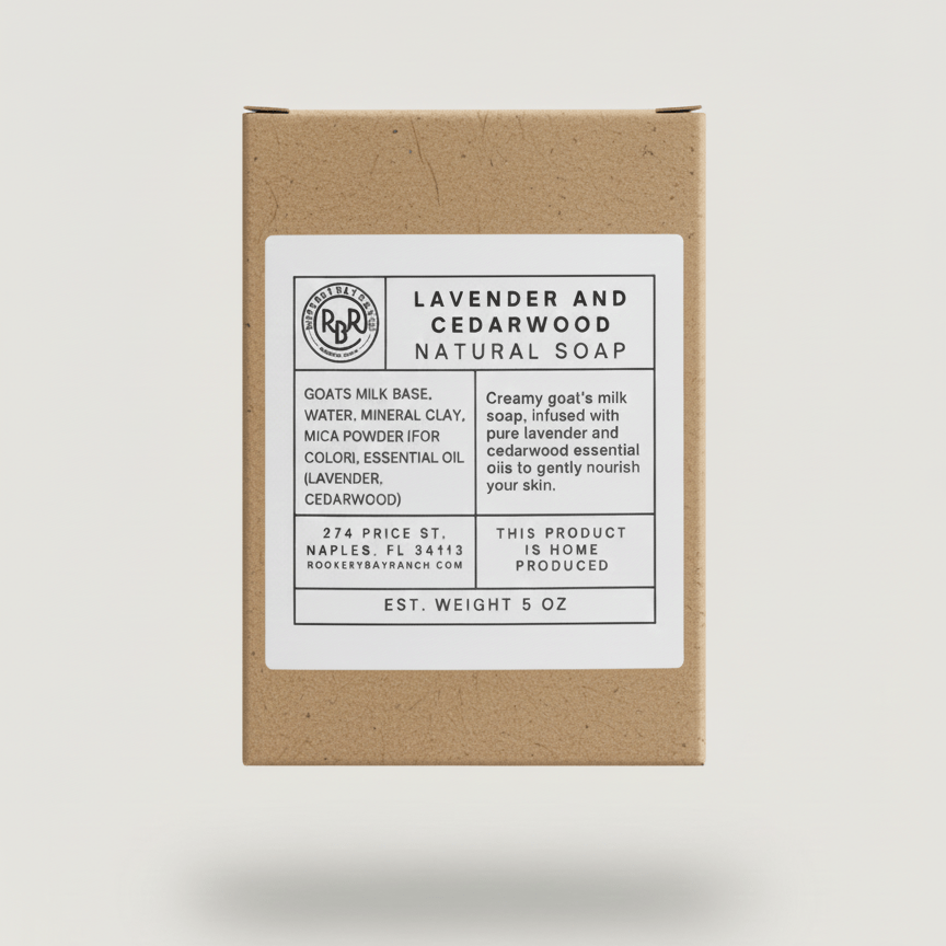 Lavender & Cedarwood Natural Soap - Rookery Bay Ranch Candles and Soaps
