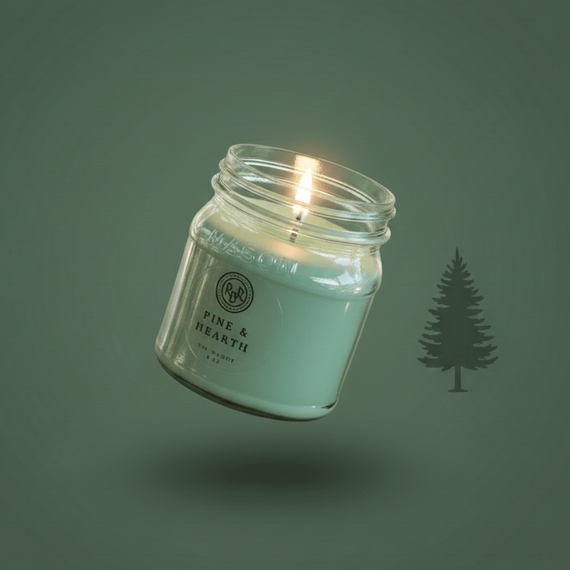 Pine & Hearth Soy Candle | 8oz - Rookery Bay Ranch Candles and Soaps