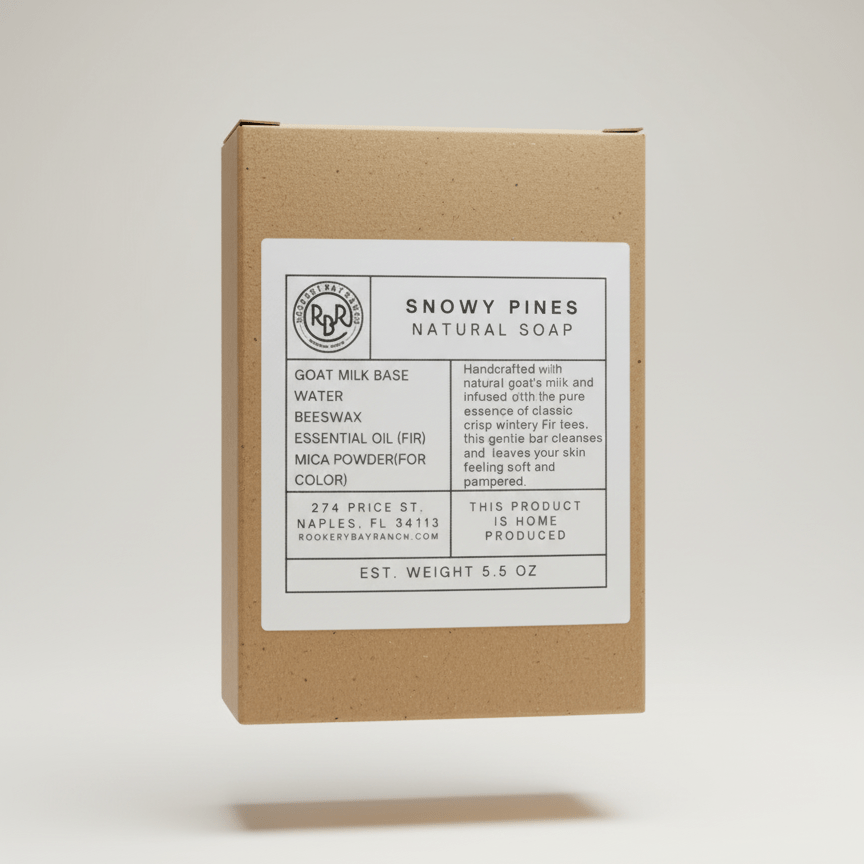 Snowy Pines Natural Goat Milk Soap - Rookery Bay Ranch Candles and Soaps