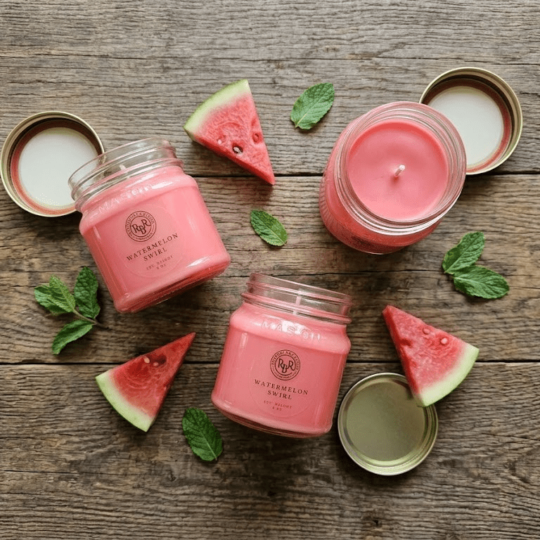 Watermelon Swirl Soy Candle | 8oz - Rookery Bay Ranch