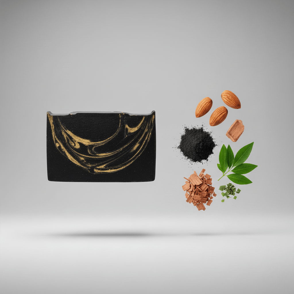 Black & Gold Charcoal Goat’s Milk Soap | 5oz - Rookery Bay Ranch Candles and Soaps