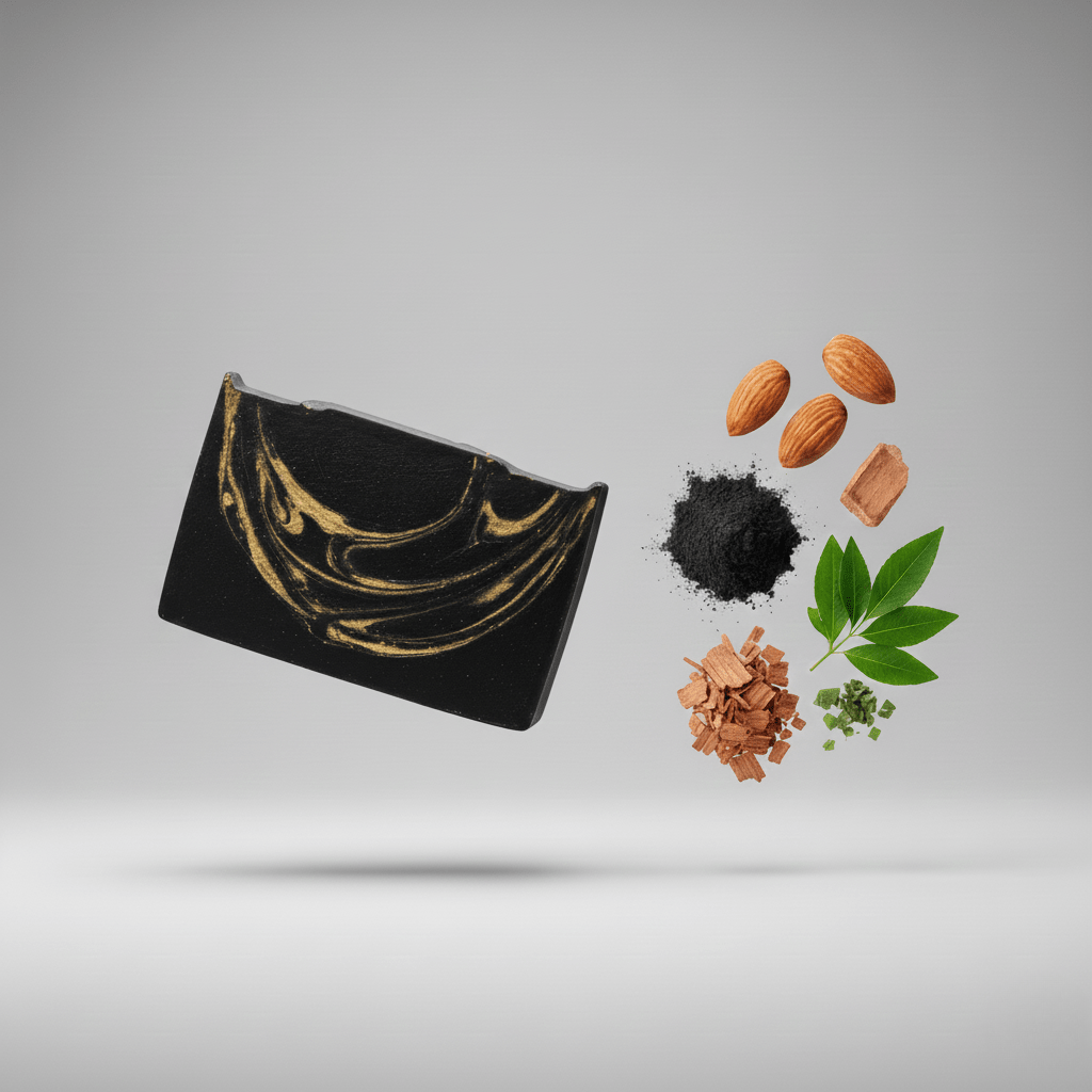 Black & Gold Charcoal Goat’s Milk Soap | 5oz - Rookery Bay Ranch Candles and Soaps