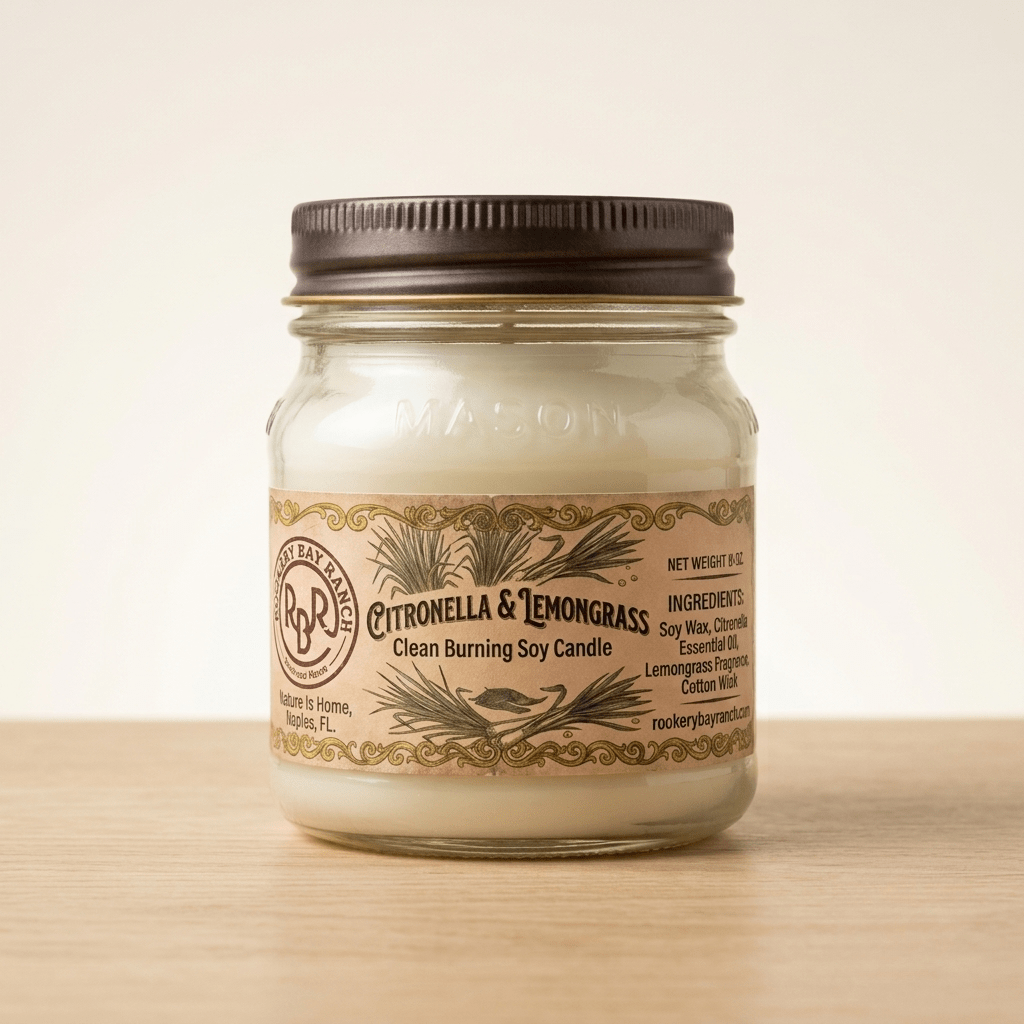 Citronella & Lemongrass Soy Candle | 8oz - Rookery Bay Ranch