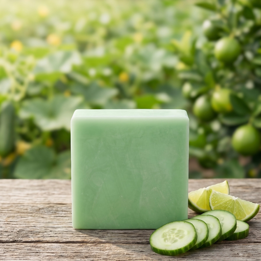 Green cucumber and lime goats milk soap