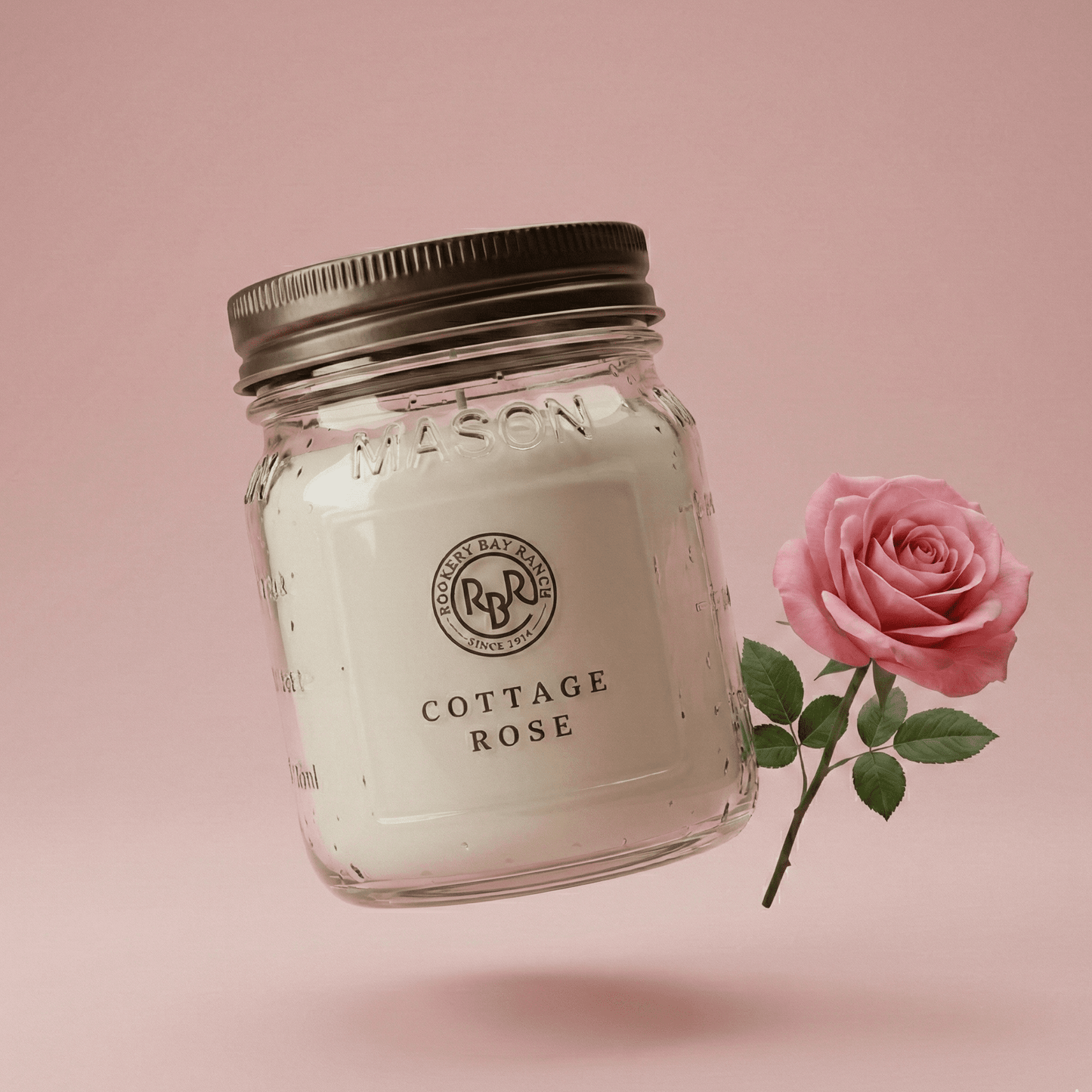 Cottage Rose Soy Candle | 8oz - Rookery Bay Ranch Candles and Soaps