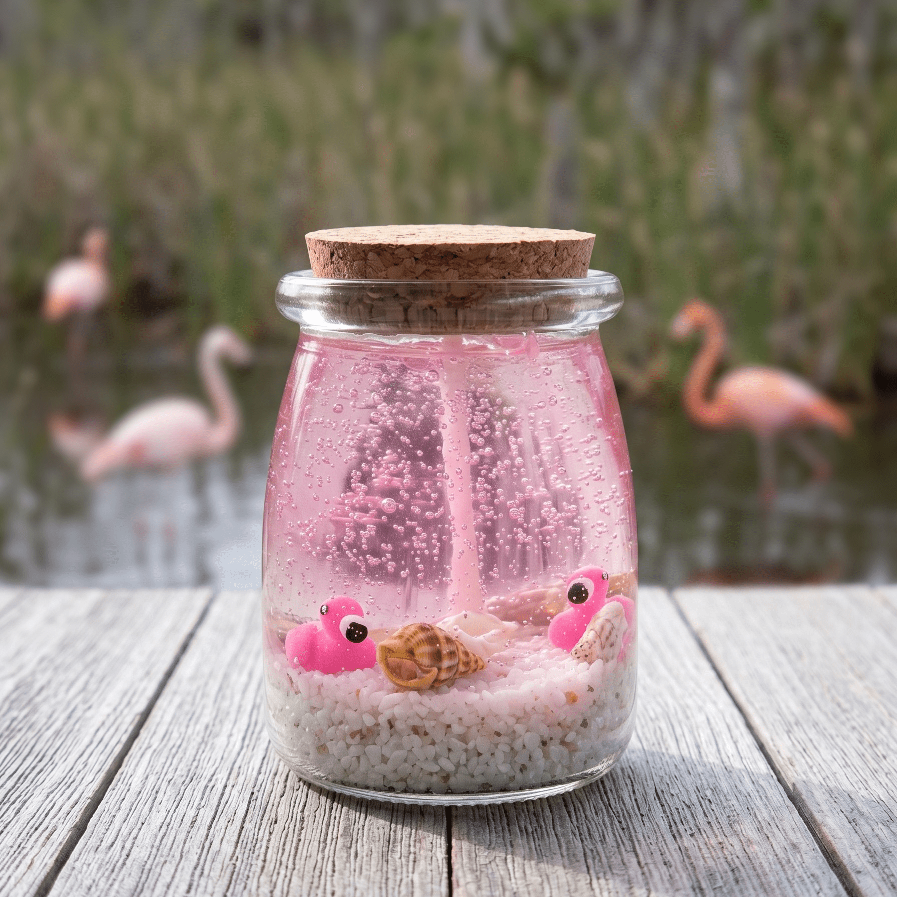 Flamingo Fantasy Bottle Candle | 6oz - Rookery Bay Ranch