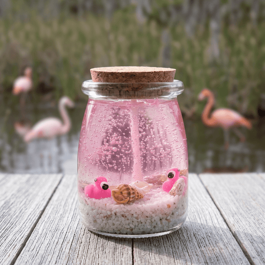 Flamingo Fantasy Bottle Candle | 6oz - Rookery Bay Ranch