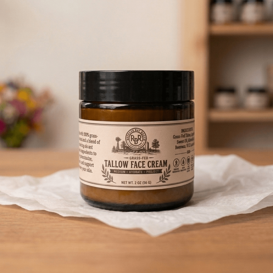 Grass-Fed Tallow Face Cream | Unscented | 2oz - Rookery Bay Ranch