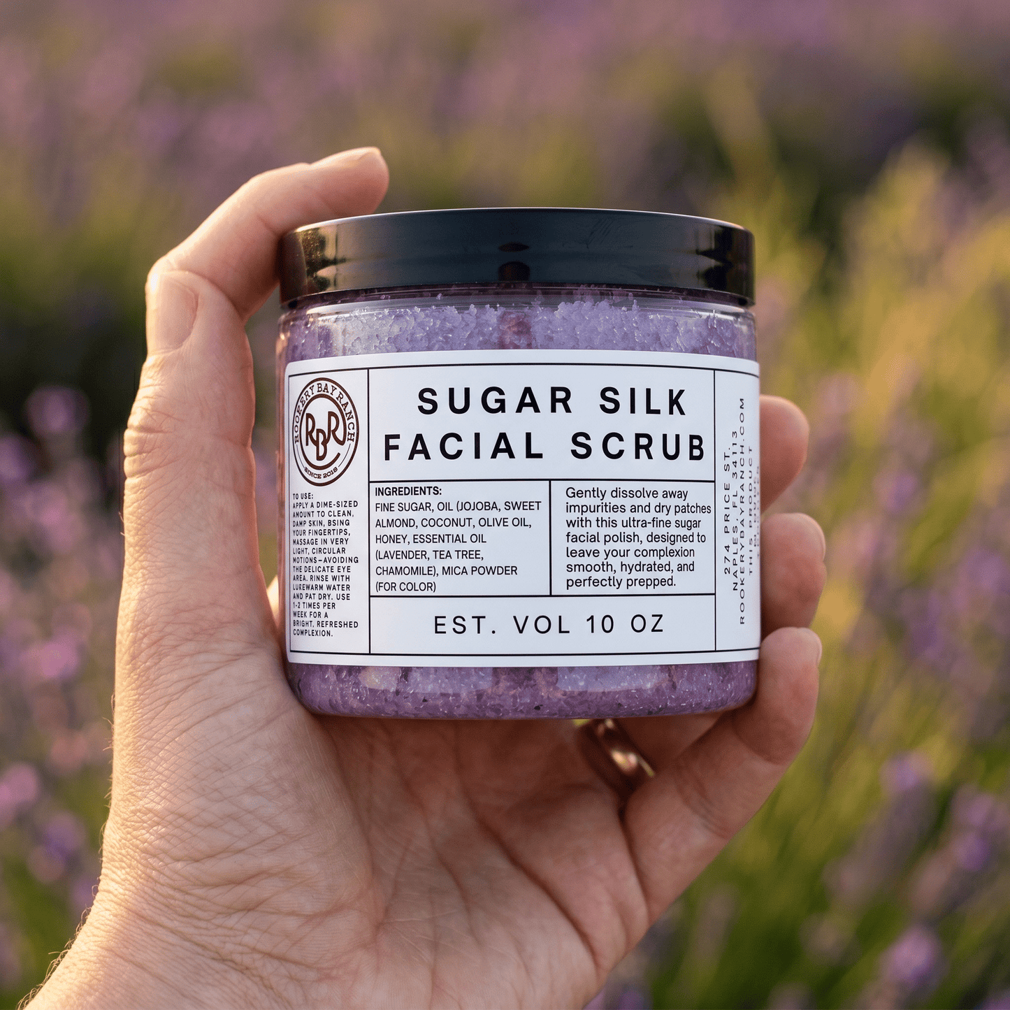 Lavender & Sugar Face Scrub - Gentle Exfoliating Scrub | 10oz - Rookery Bay Ranch