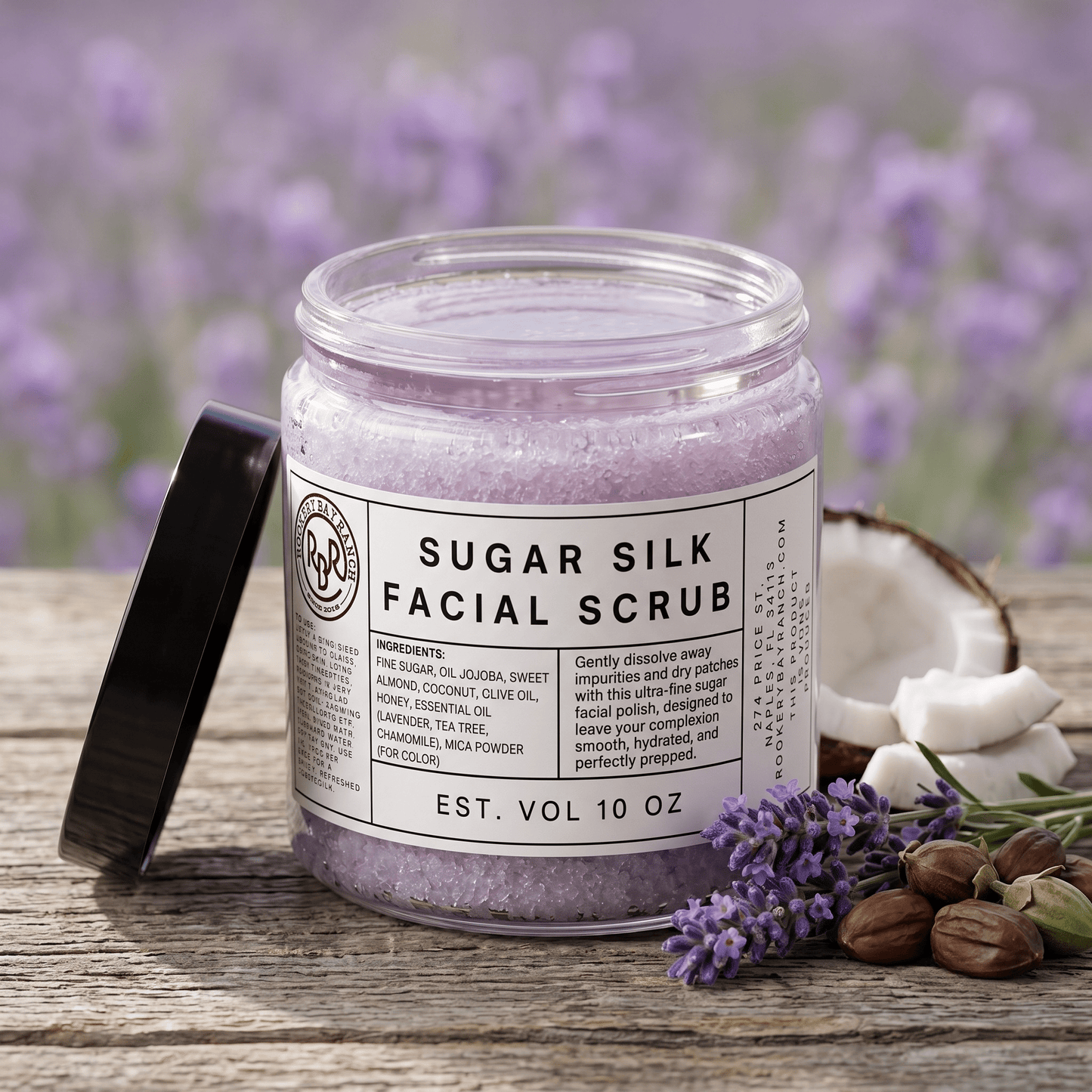Lavender & Sugar Face Scrub - Gentle Exfoliating Scrub | 10oz - Rookery Bay Ranch