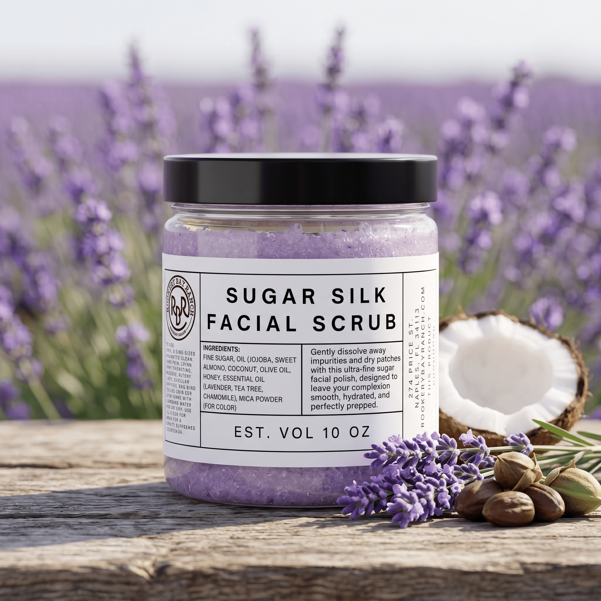 Lavender & Sugar Face Scrub - Gentle Exfoliating Scrub | 10oz - Rookery Bay Ranch