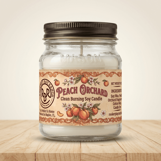 Peach Orchard Soy Candle | 8oz - Rookery Bay Ranch