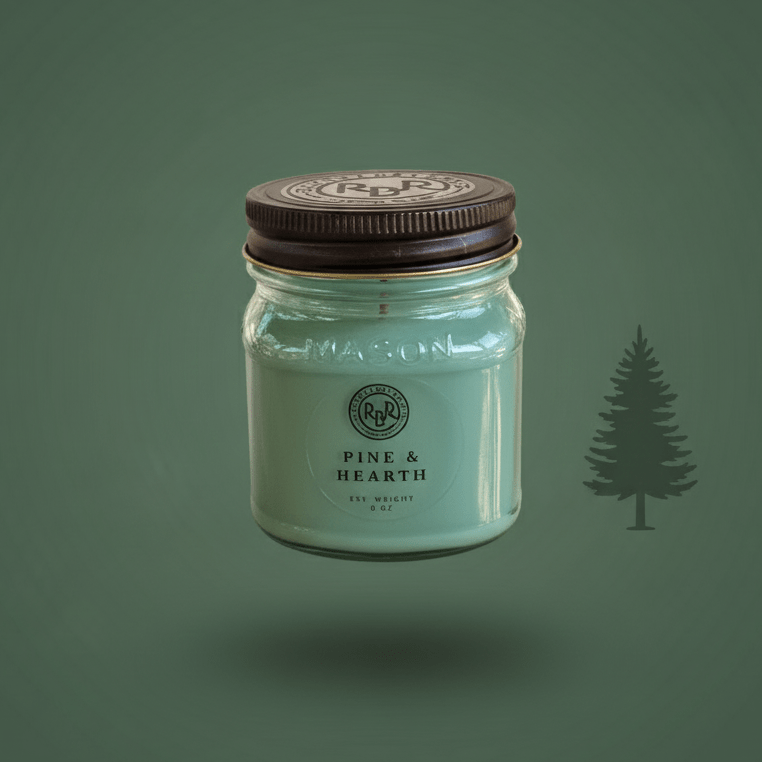 Pine & Hearth Soy Candle | 8oz - Rookery Bay Ranch Candles and Soaps