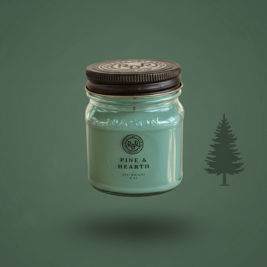 Pine & Hearth Soy Candle | 8oz - Rookery Bay Ranch Candles and Soaps
