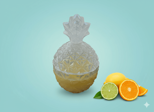 Pineapple & Citrus Soy Candle in a Pineapple Glass Container - Rookery Bay Ranch Candles and Soaps