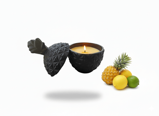 Pineapple & Citrus Soy Candle in a Pineapple Glass Container - Rookery Bay Ranch Candles and Soaps