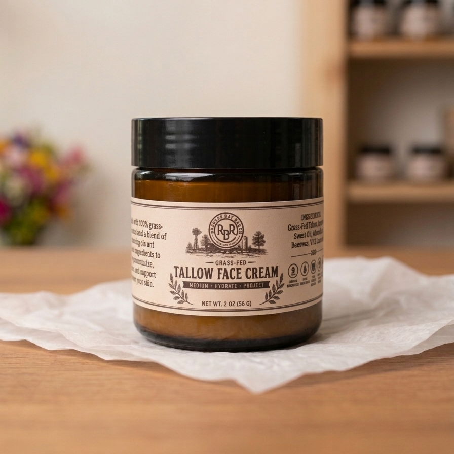 Rookery Bay Ranch tallow face cream, 2 oz jar