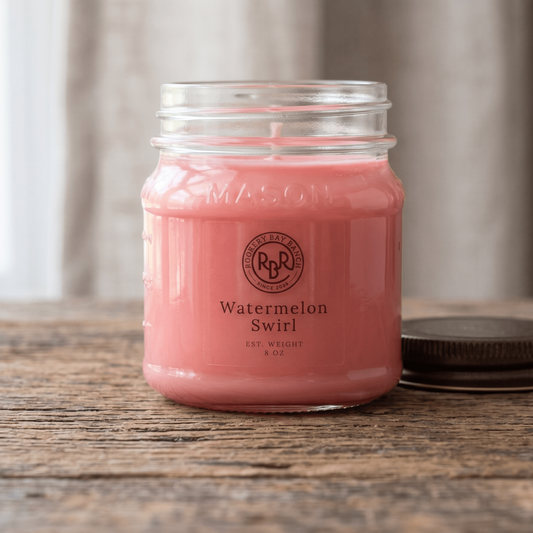 Watermelon Swirl Soy Candle | 8oz - Rookery Bay Ranch