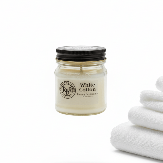 White Cotton Luxury Soy Candle - Rookery Bay Ranch Candles and Soaps