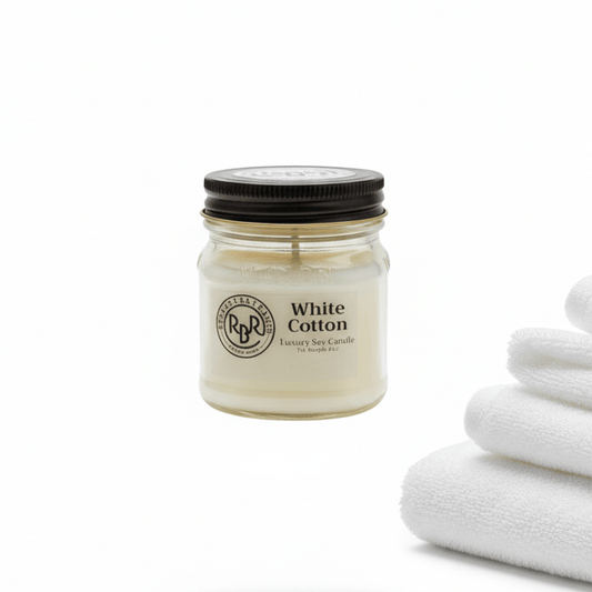 White Cotton Luxury Soy Candle - Rookery Bay Ranch Candles and Soaps
