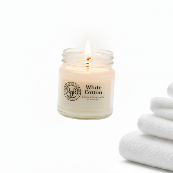 White Cotton Luxury Soy Candle - Rookery Bay Ranch Candles and Soaps