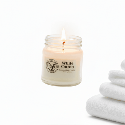 White Cotton Luxury Soy Candle - Rookery Bay Ranch Candles and Soaps